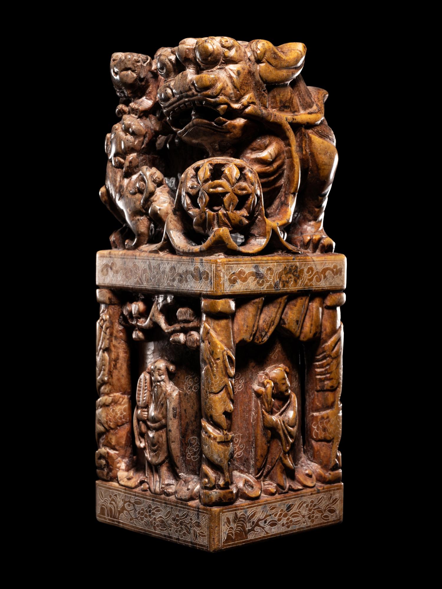 Two Pairs of Chinese Soapstone Seals
