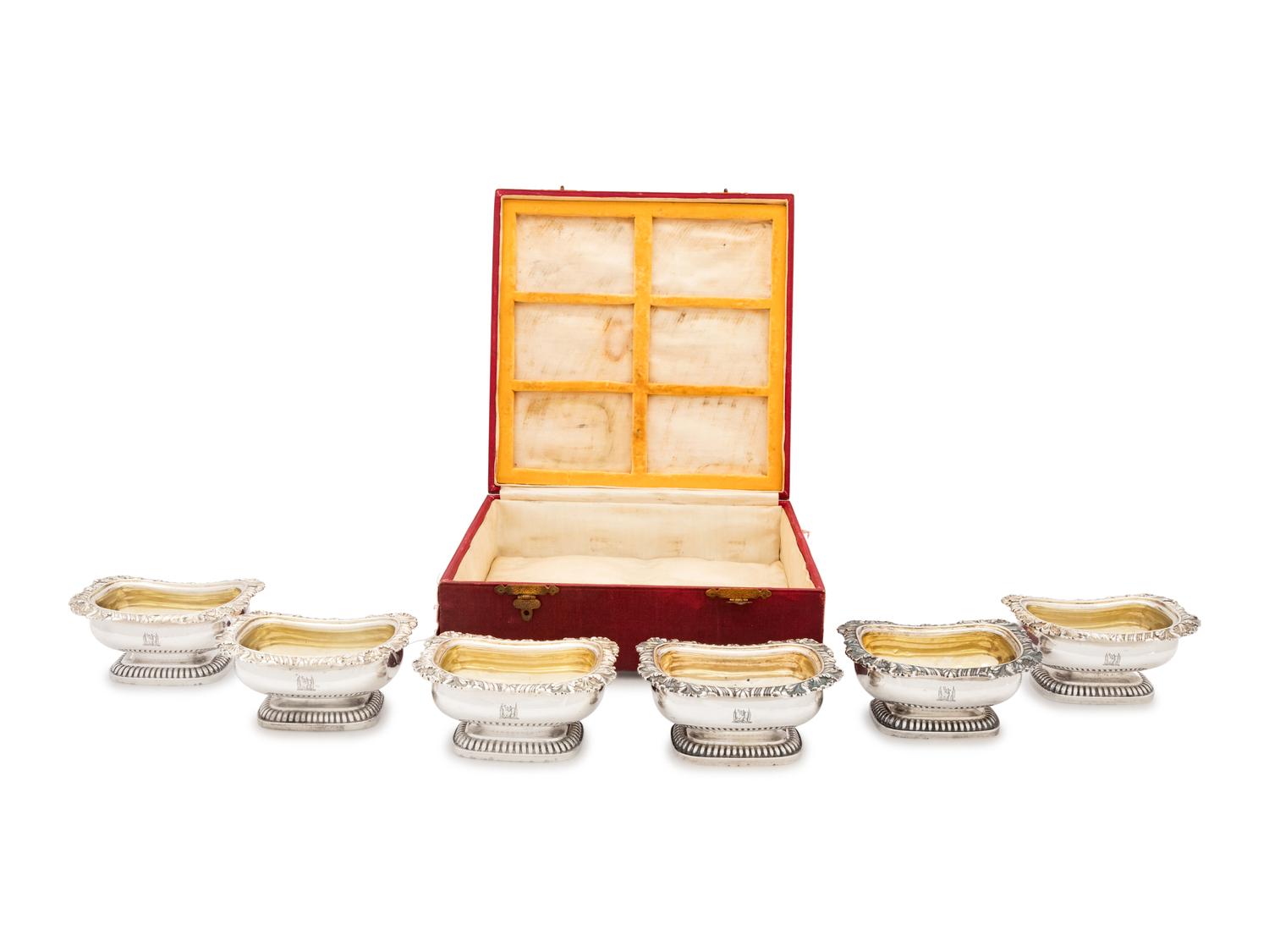 A Set of Six George IV Silver Salt Cellars