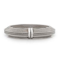 White Gold and Diamond Flexible Cuff Bracelet
