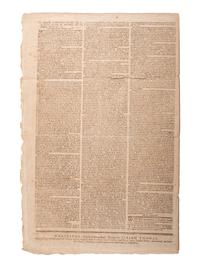 [REVOLUTIONARY WAR]. Thomas' Massachusetts Spy . Vol. V, No. 249. Worcester, MA, 1 December 1775.