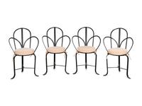 A Set of Four Steel Café Chairs