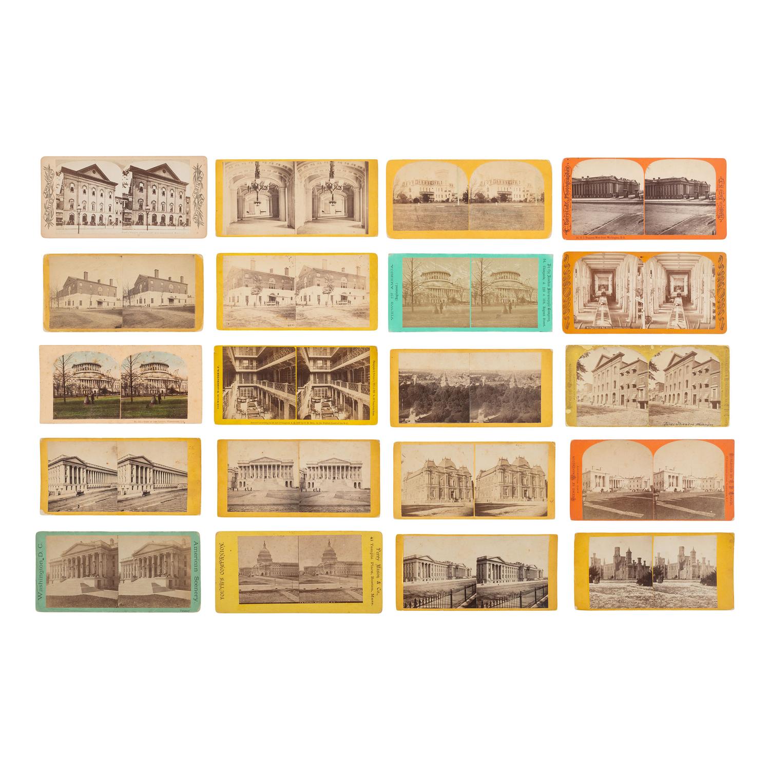 [Early Photography] Group of over 100 Stereoviews of Washington, DC, incl. landmarks and monuments