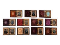 [EARLY PHOTOGRAPHY]. 22 ninth plate Union cases, including geometric, floral, and figural designs.