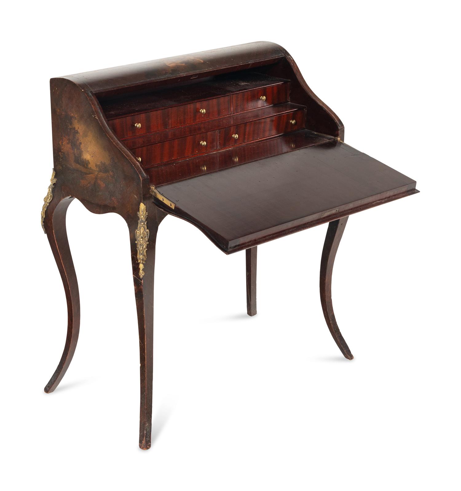 A Louis XV Style Painted Slant-Front Bureau