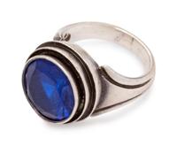 A Sterling Silver and Synthetic Blue Spinel Ring, Kalo,
