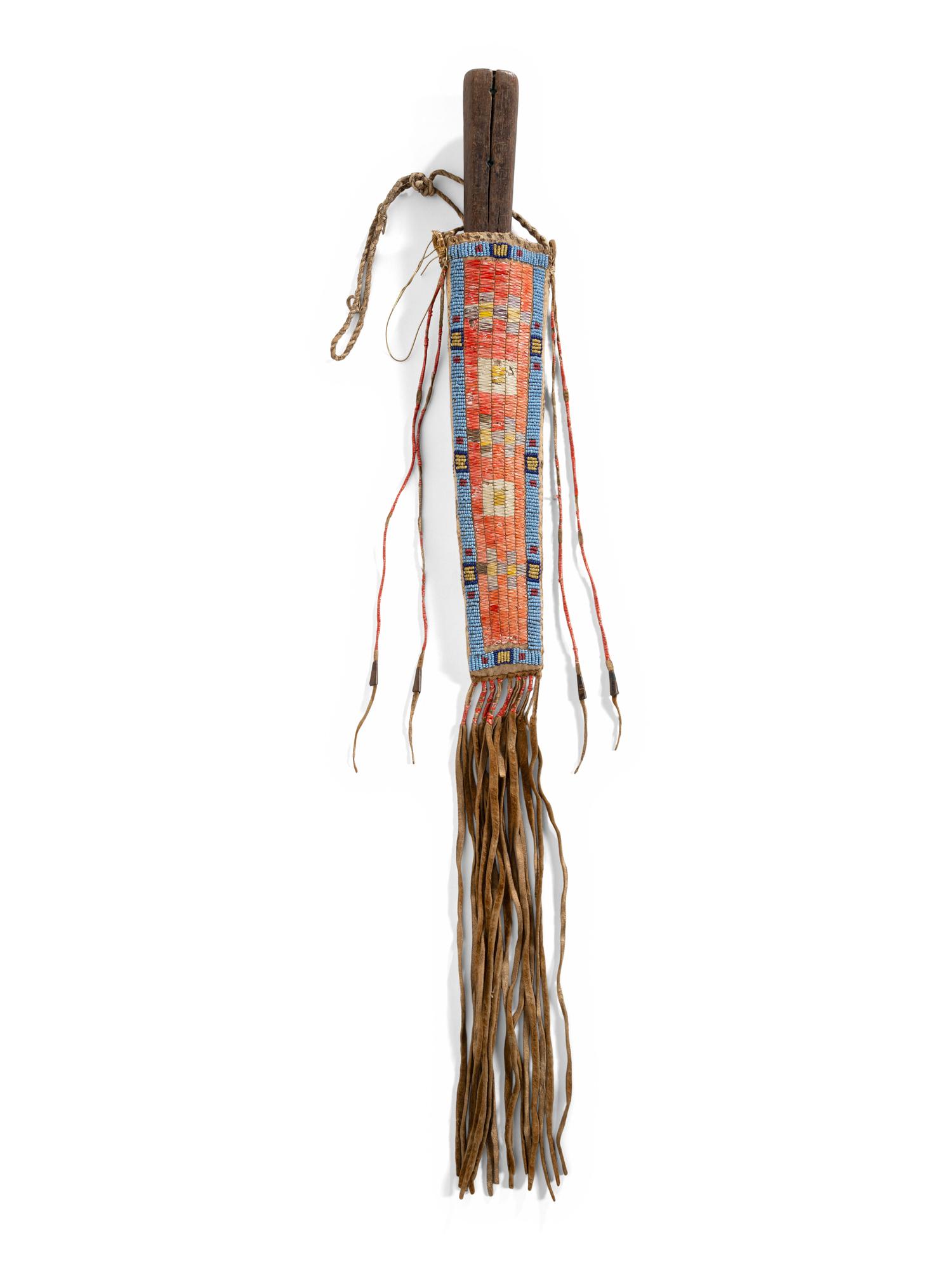 Sioux Beaded and Quilled Knife Case, with Knife