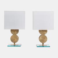 Pair of Disk Table Lamps