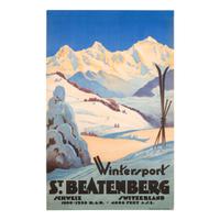 [TRAVEL POSTERS]. A group of 2 posters promoting winter sports in Switzerland, comprising: