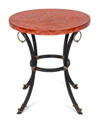 A Painted Faux Marble-Top Side Table