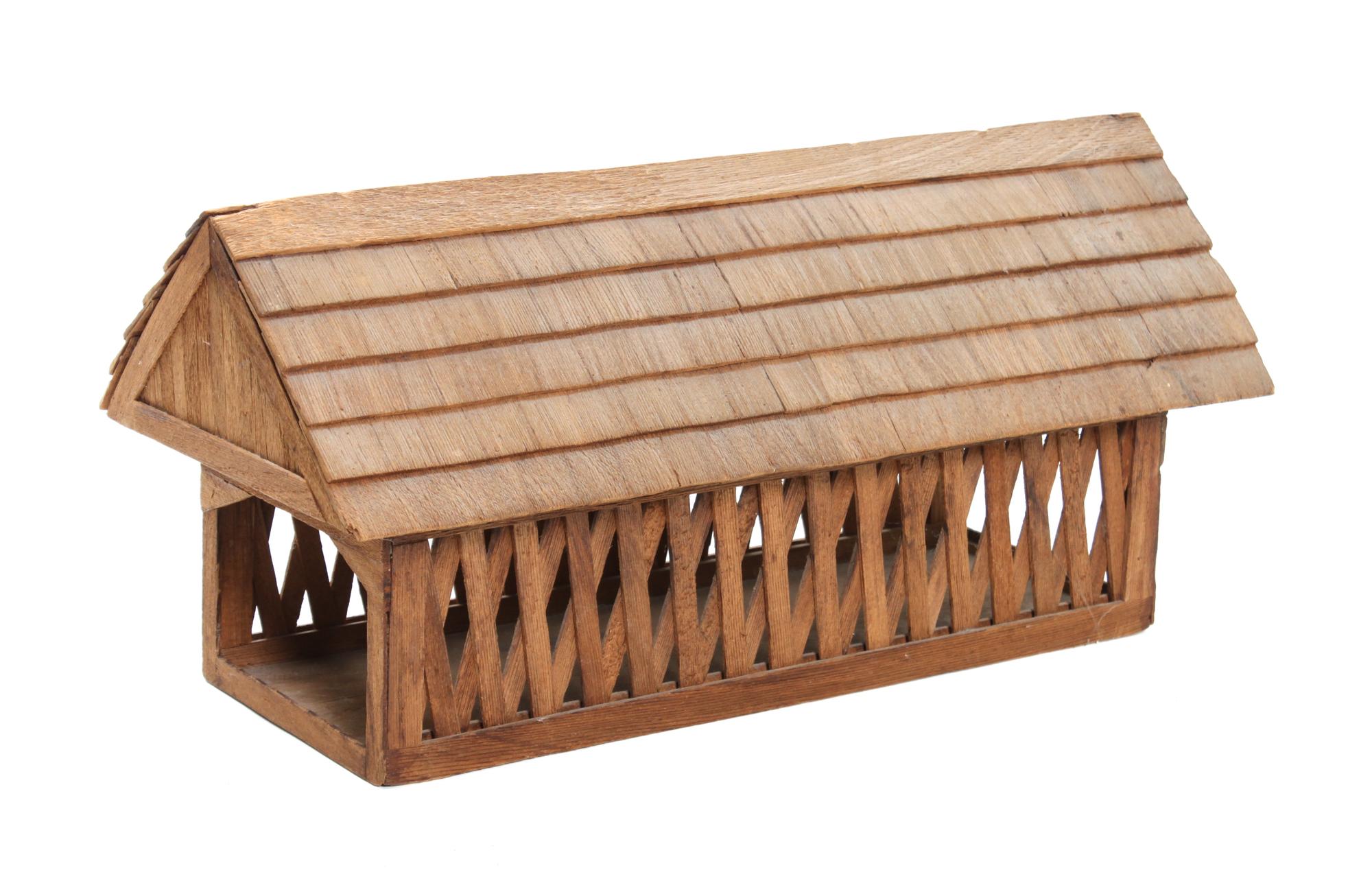 A Model Covered Bridge Height 7 1/2 x length 16 1/4 x width 7 1/4 inches