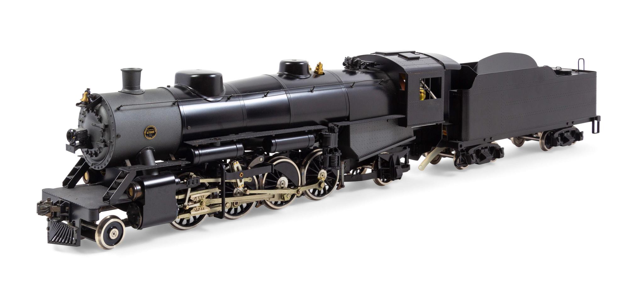 An Aster Hobby Limited Edition Polychrome 1-Gauge Baldwin Locomotive Works 2-8-2 Locomotive and Tender