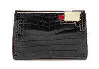 Judith Leiber Black Crocodile Bag,