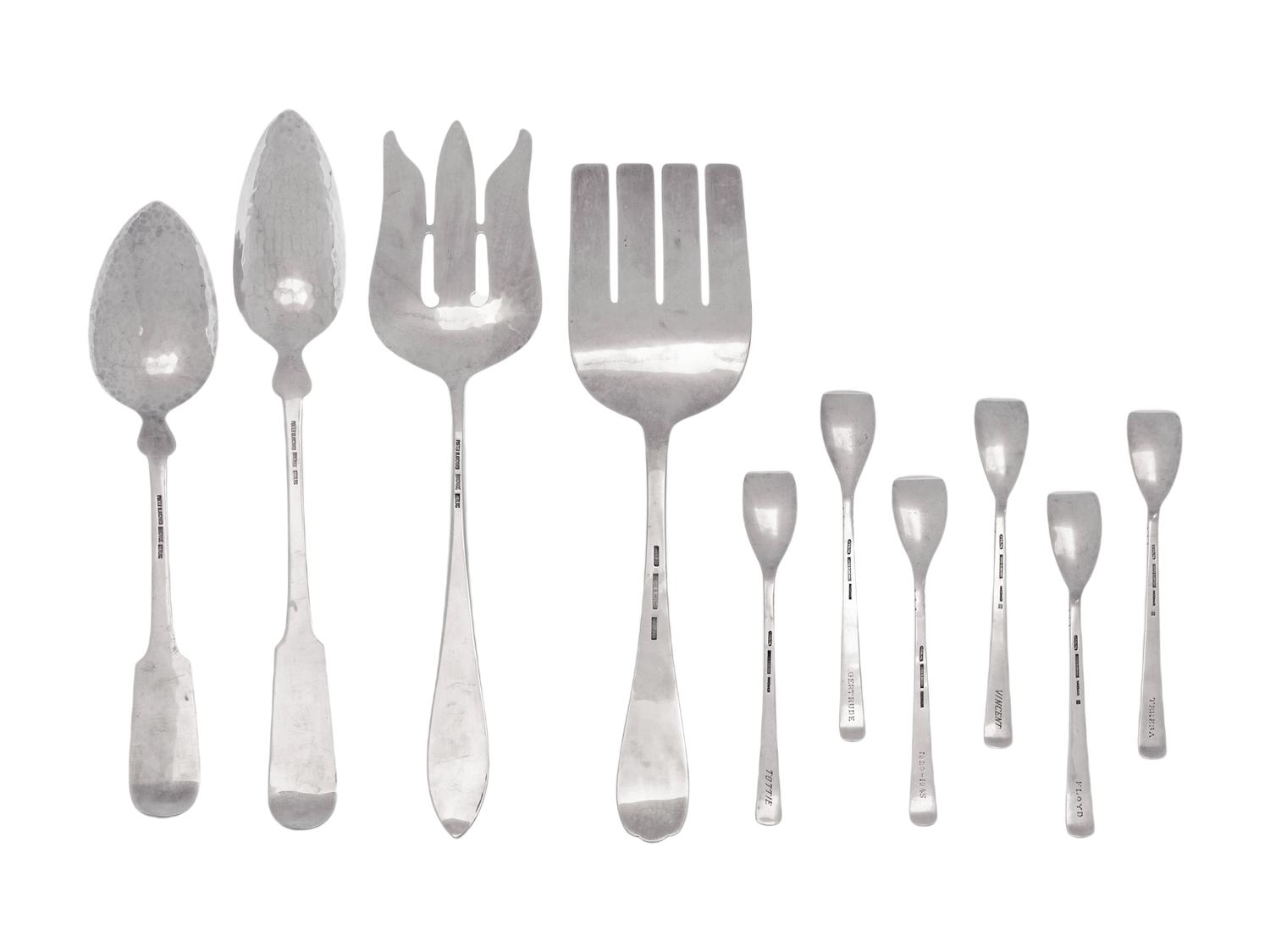 A Large Collection of Porter Blanchard Flatware Articles