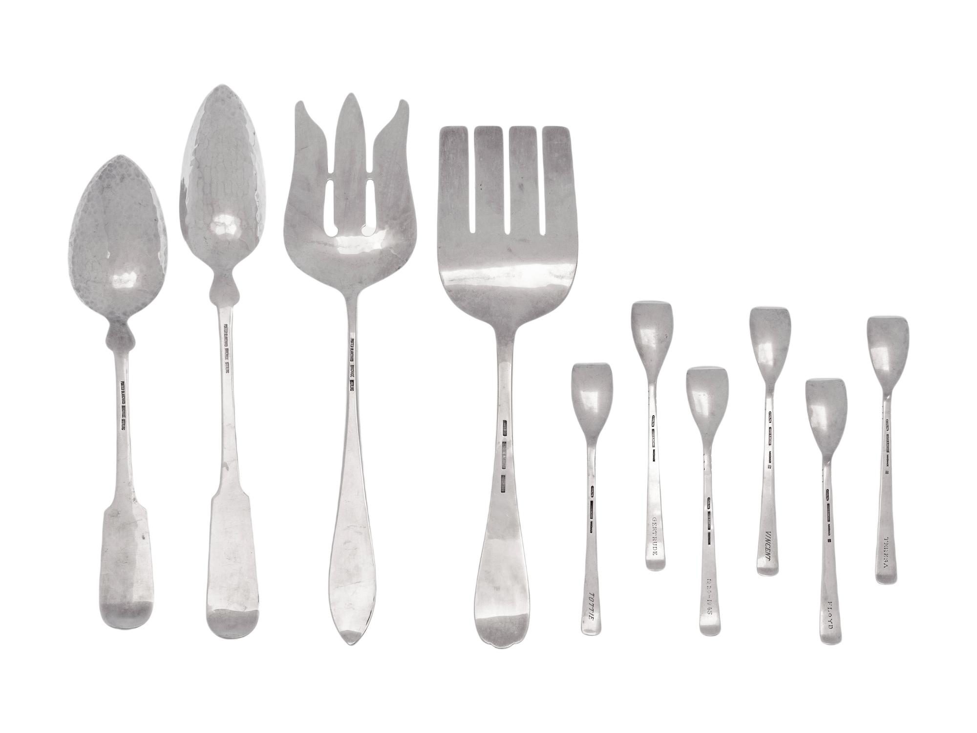 A Large Collection of Porter Blanchard Flatware Articles