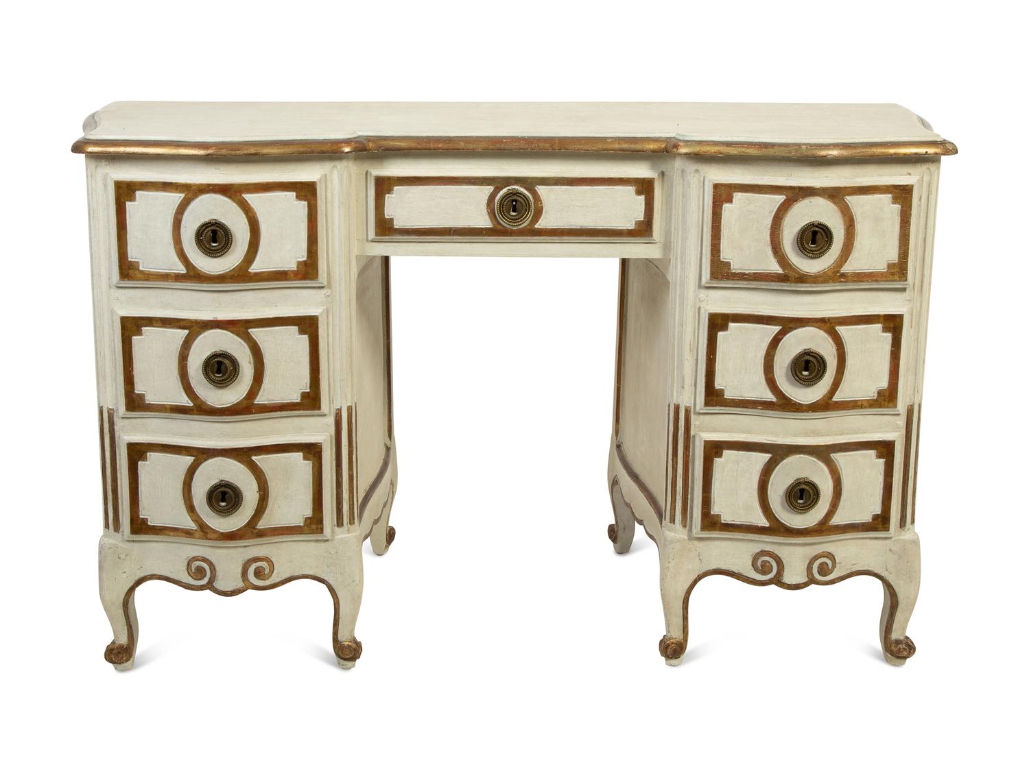 A Venetian Style Painted and Parcel Gilt Dressing Table — EARLY 20TH CENTURY