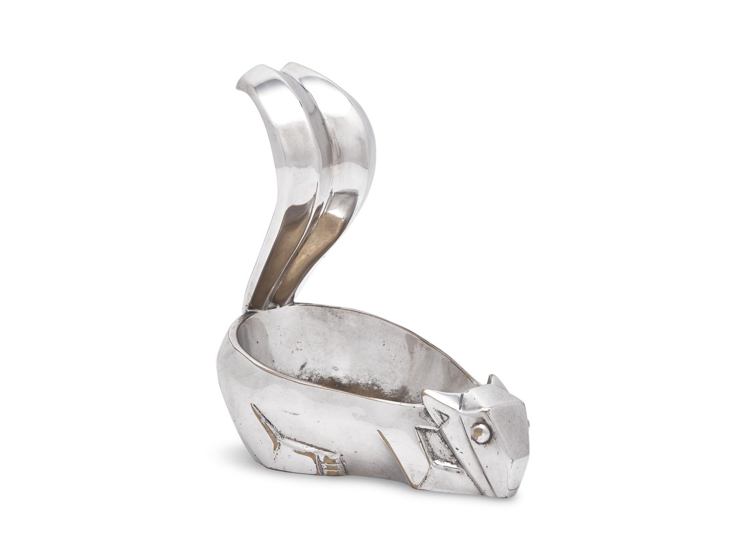 An Art Deco Silver-Plated Squirrel-Form Nut Dish