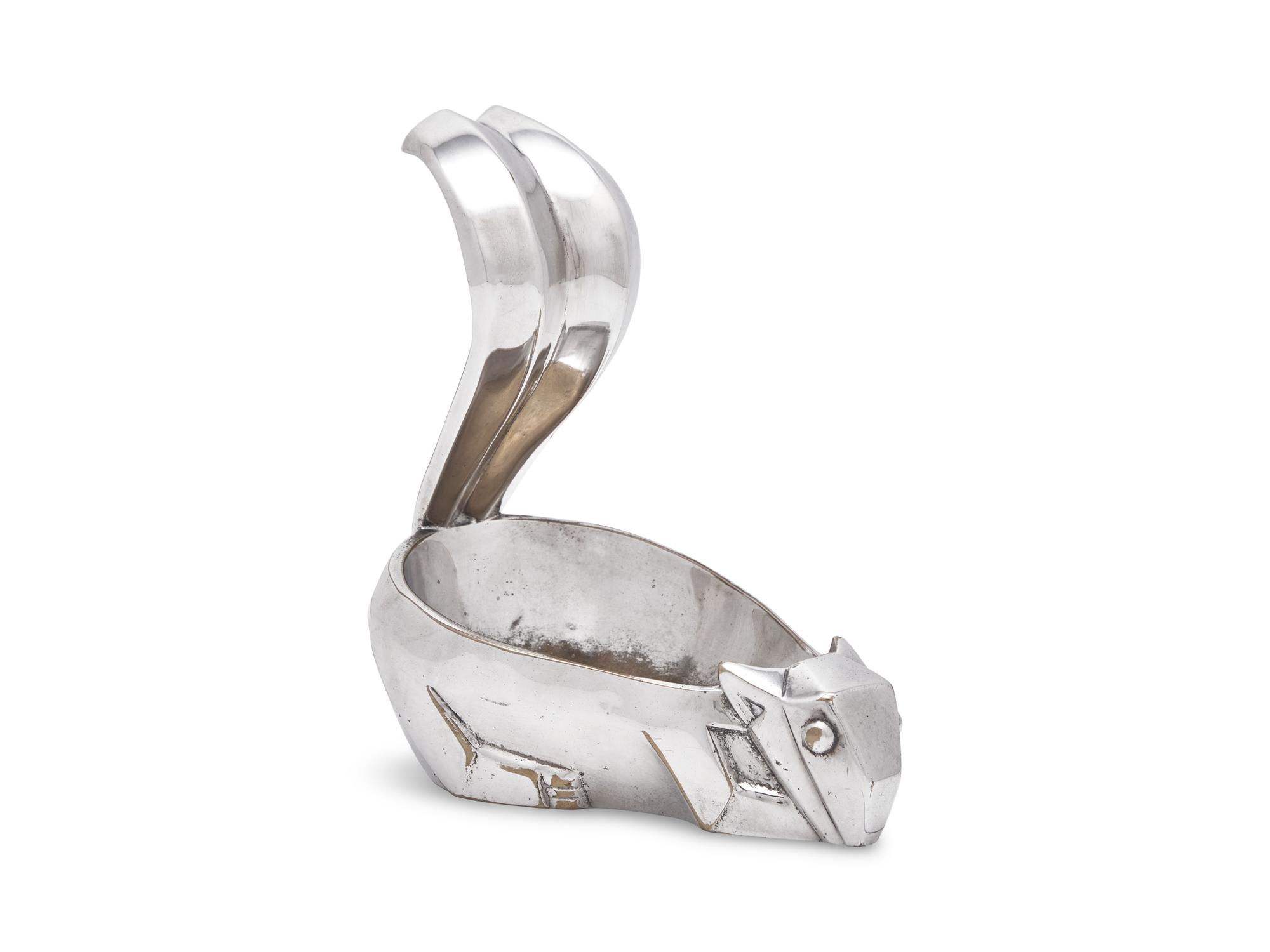 An Art Deco Silver-Plated Squirrel-Form Nut Dish