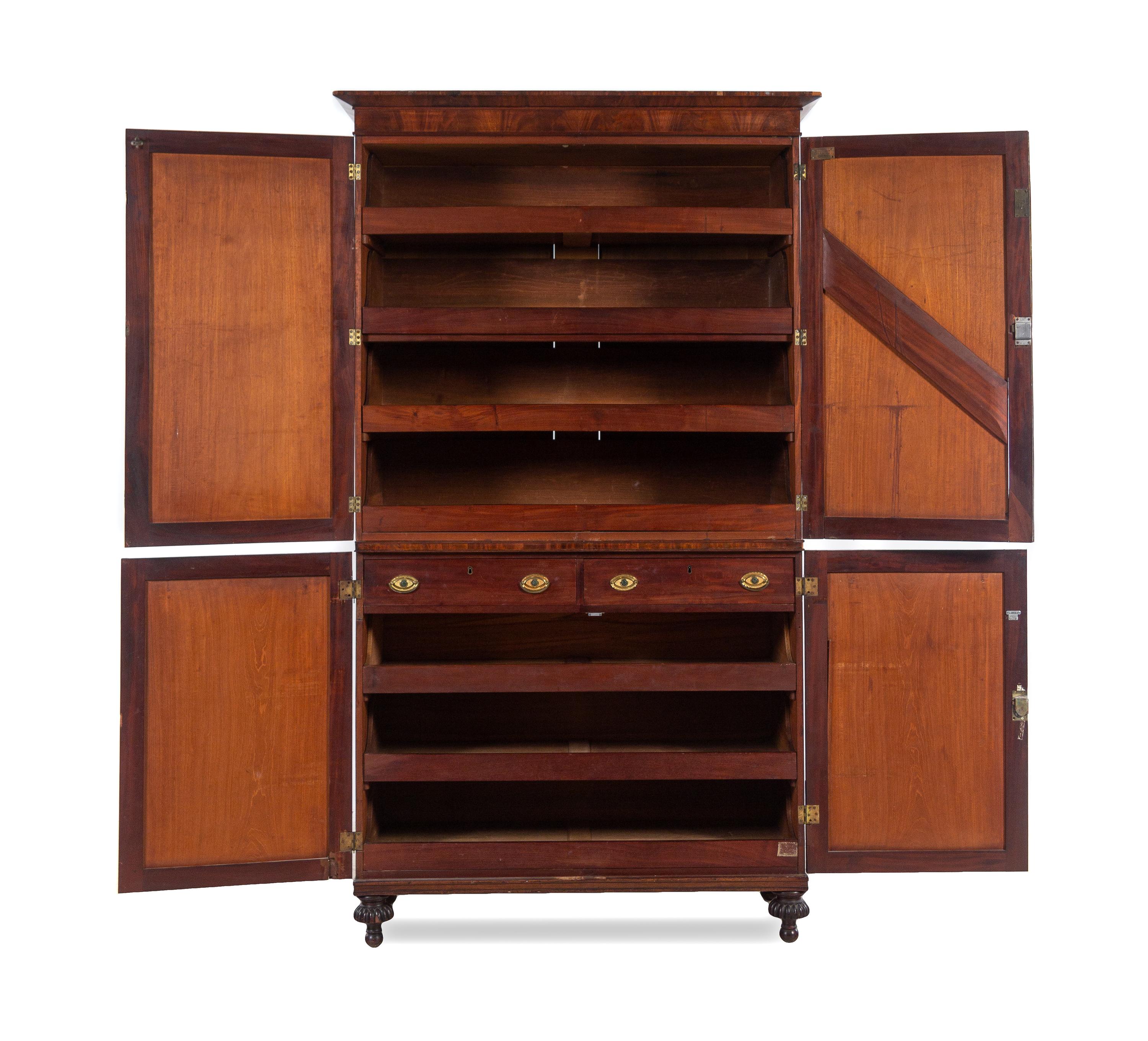 A George III Mahogany Linen Press