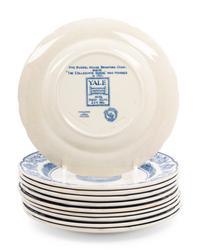 Twelve Wedgwood Dinner Plates of Yale University Interest