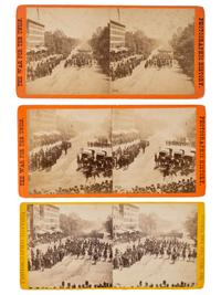 [CIVIL WAR]. A group of over 50 stereoviews, highlighted by images of the Grand Review, and the US Arsenal and Navy Yard, Washington, DC, incl. cannon.