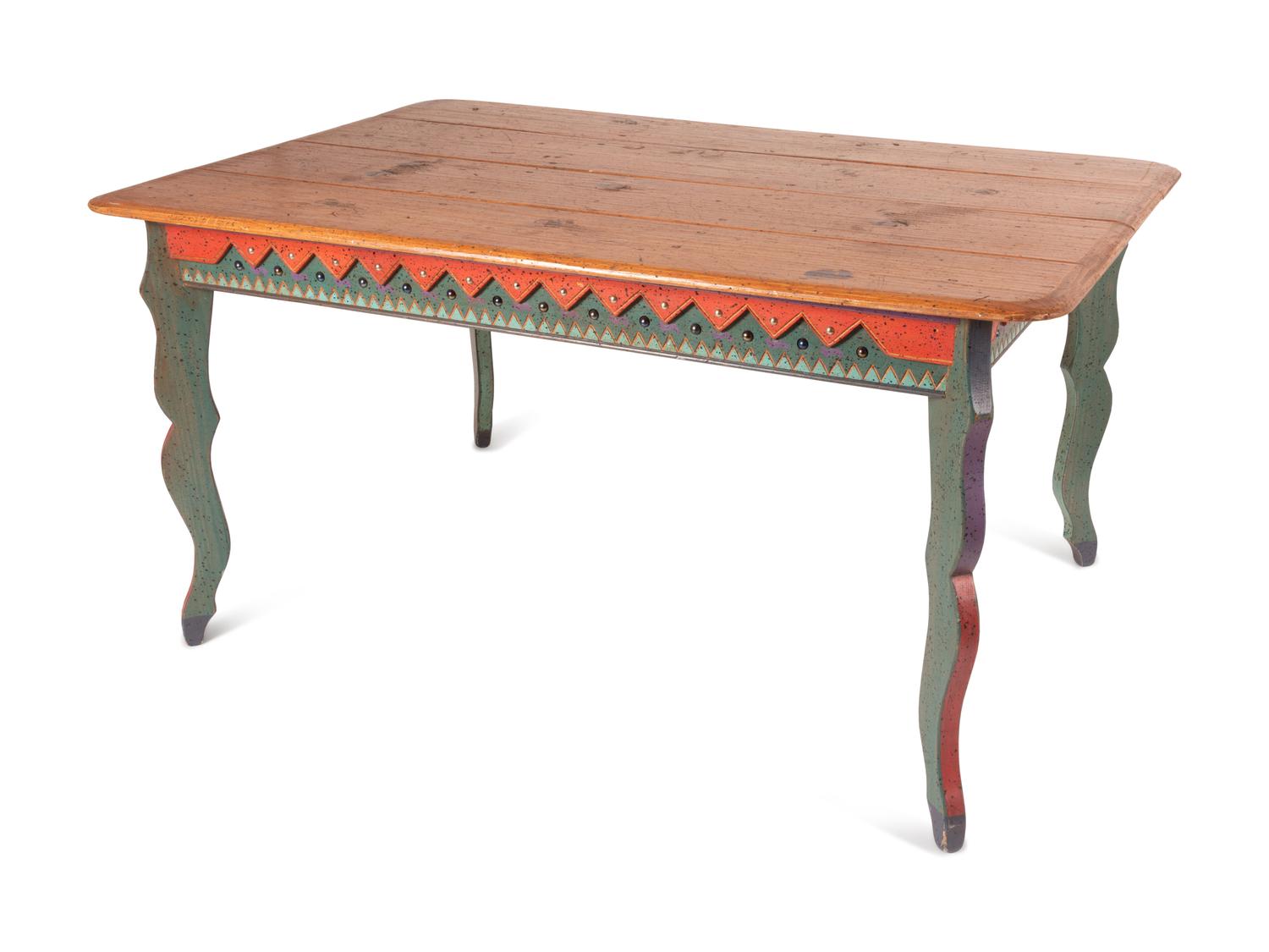 A Contemporary American Folk Art Dining Table by David Marsh