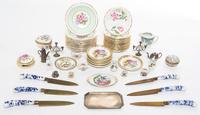 A Group of Miniature Articles Width of silver-plate entree dish 5 inches.