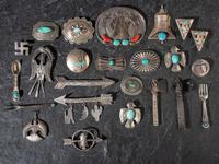 Navajo and Southwestern-style Pins, Pendants, and Collar Tips