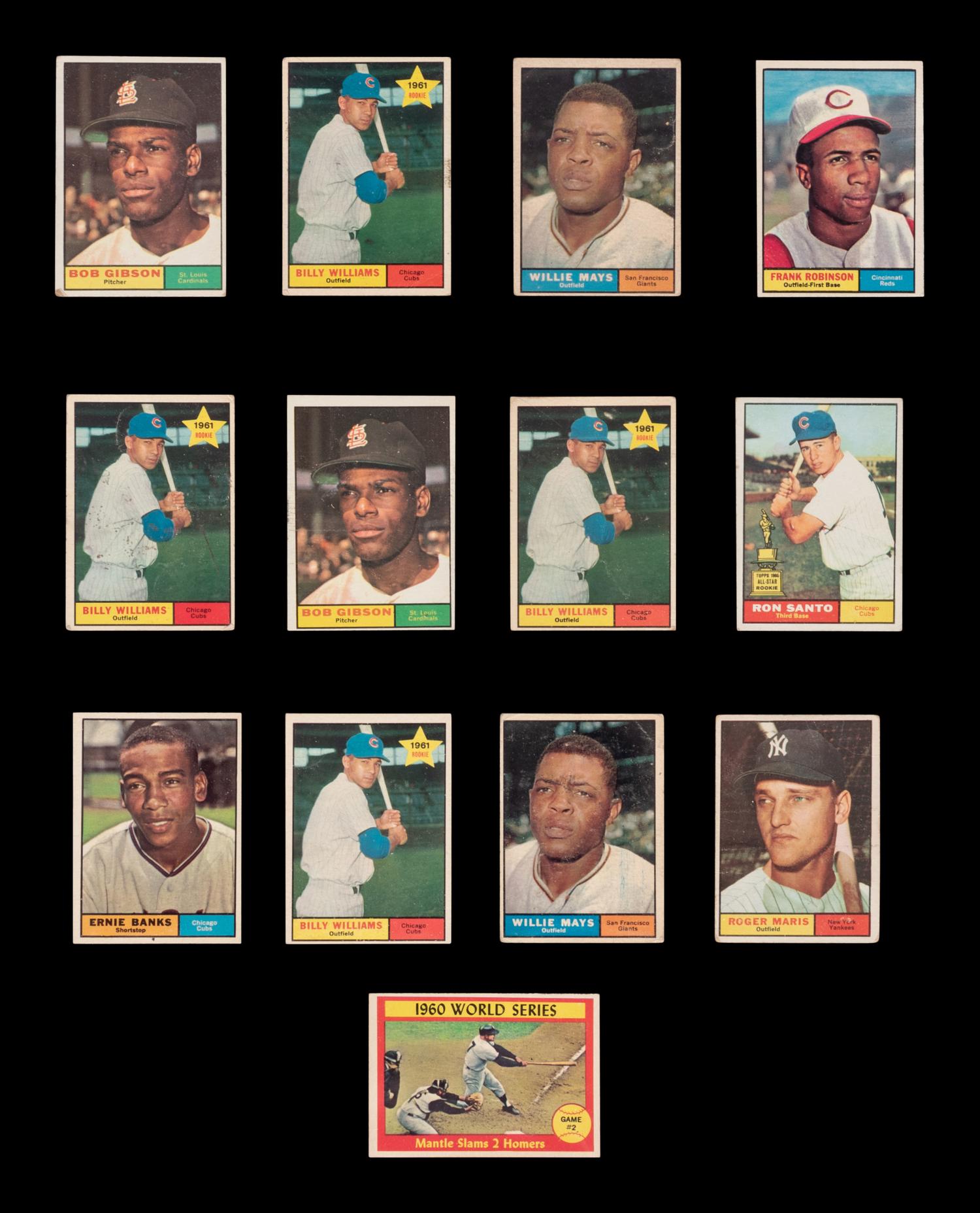 A Group of Over 575 Assorted 1961 Topps Baseball Cards Including Willie Mays, Multiple Hall of Famers and Rookies,