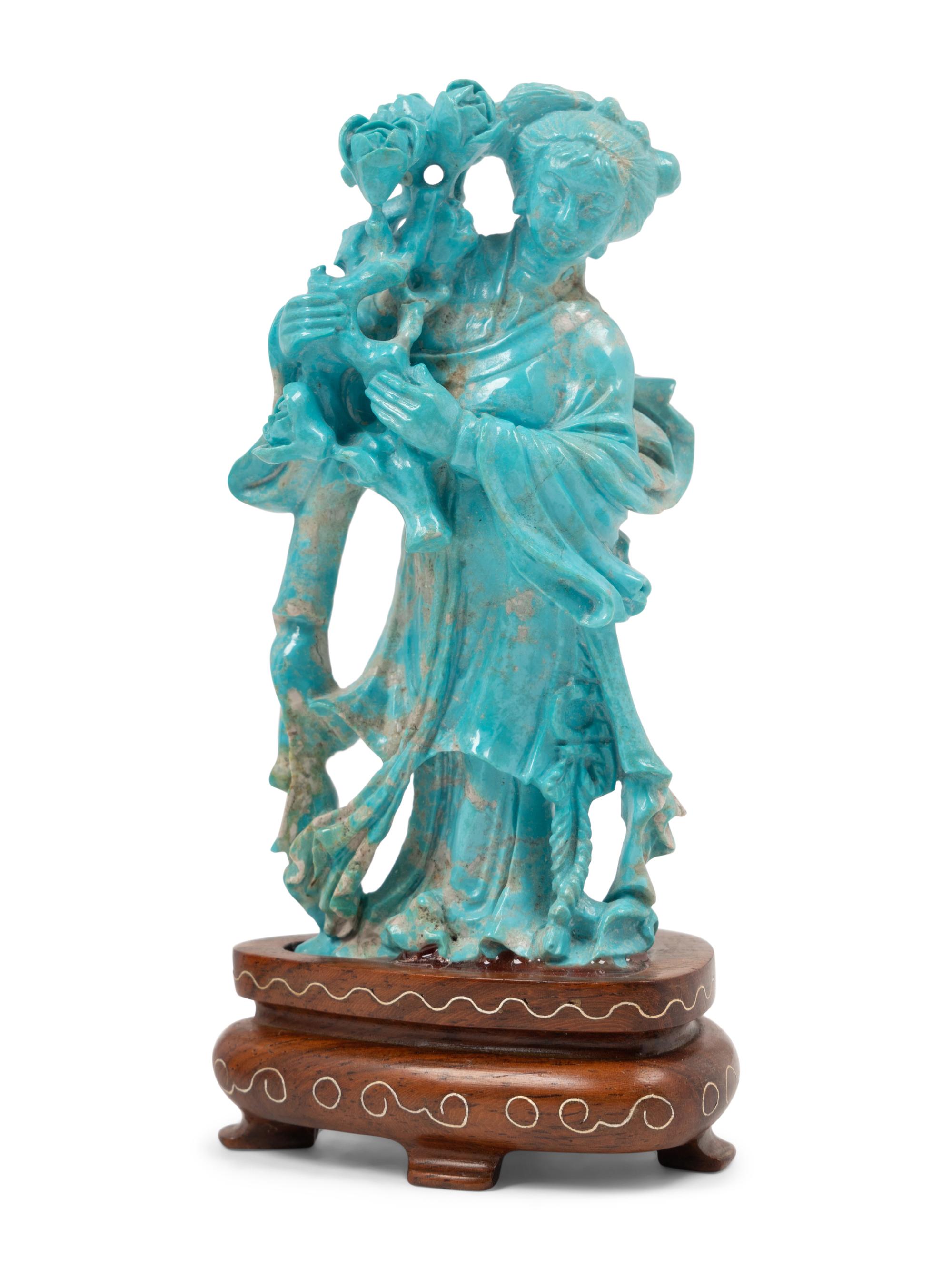 Three Chinese Carved Hardstone Figures