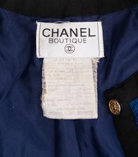 Chanel Blue Skirt Suit with Belt, 1990-2000s