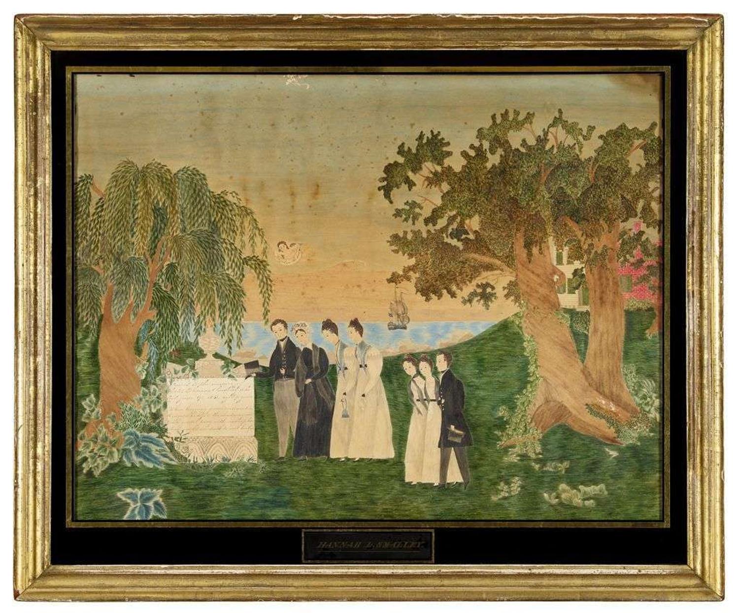 Mourning picture for Captain Thomas Smalley hannah k. smalley, provincetown, ma, circa 1831