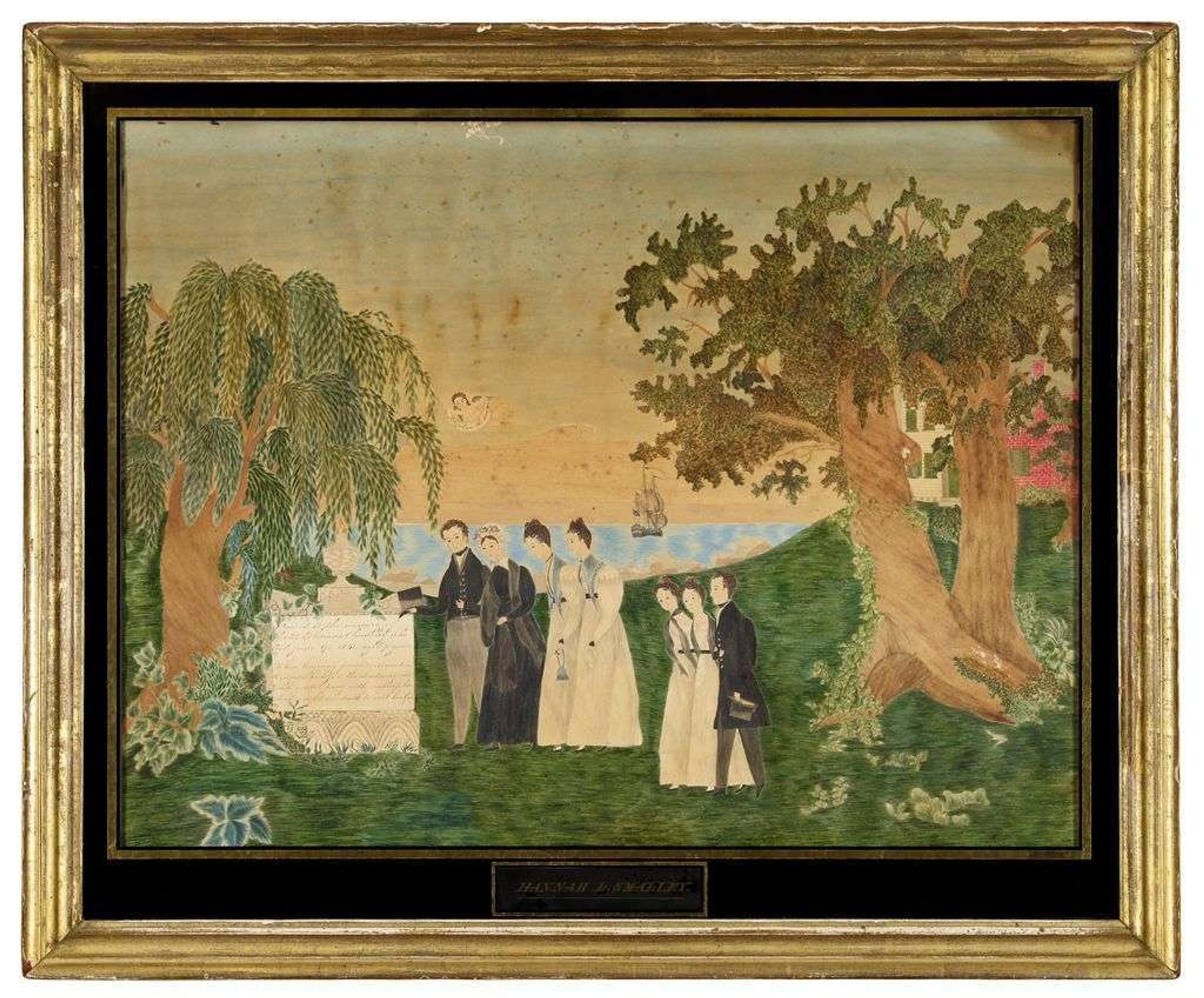 Mourning picture for Captain Thomas Smalley hannah k. smalley, provincetown, ma, circa 1831
