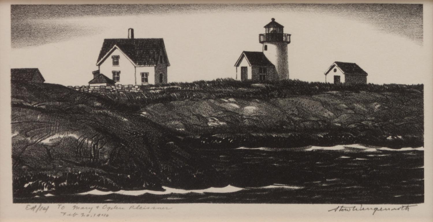 A group of four prints ( Along the Delaware, New Hope, Pennsylvania, 1949; Cat Boat, Ogunquit, Maine , 1951; Demonstration print printed at Albright Gallery, Buffalo NY, (Rockport Massachussetts), 1939; Title not known)