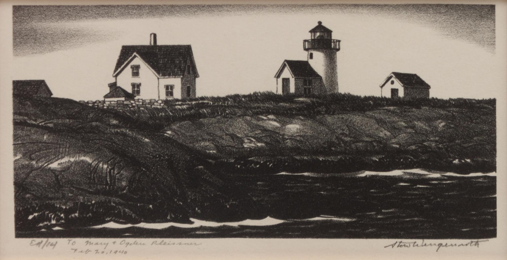 A group of four prints ( Along the Delaware, New Hope, Pennsylvania, 1949; Cat Boat, Ogunquit, Maine , 1951; Demonstration print printed at Albright Gallery, Buffalo NY, (Rockport Massachussetts), 1939; Title not known)