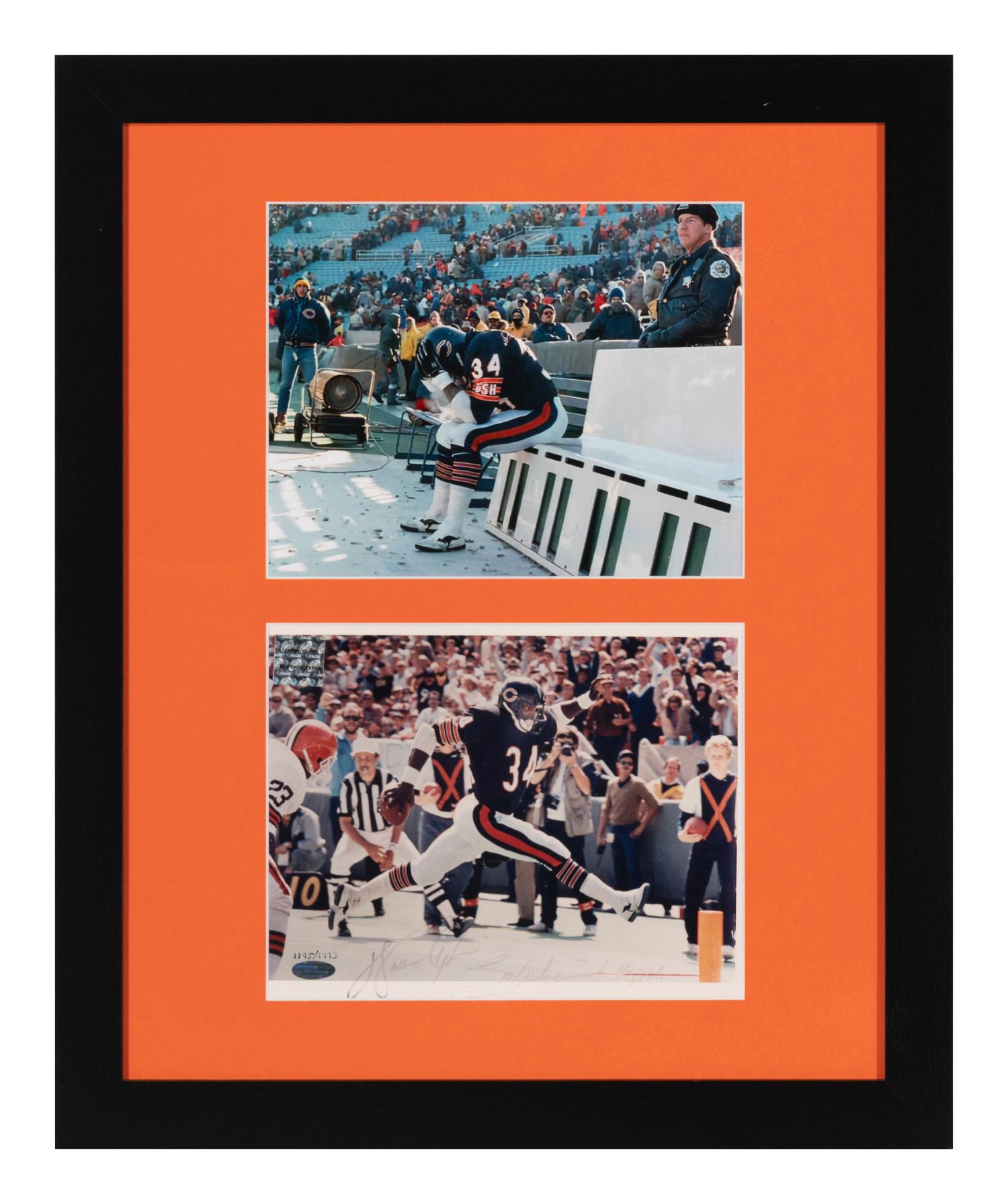 A Walter Payton Signed and Inscribed 16x20 Framed and Mated Display With Multiple Inscriptions from Chicago Bears Legend
