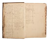 [CIVIL WAR]. Ledger book associated with Winchester, Virginia, cabinet maker John Kerr (1797-1875), documenting coffins built and sold for Union and Confederate soldiers as well as other wartime activity.