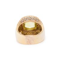 BICOLOR GOLD, PERIDOT AND DIAMOND RING