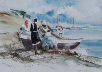 Gerhard C. F. Miller, (Wisconsin, 1903-2003), Beach Scenes, Cancun Mexico (two works)