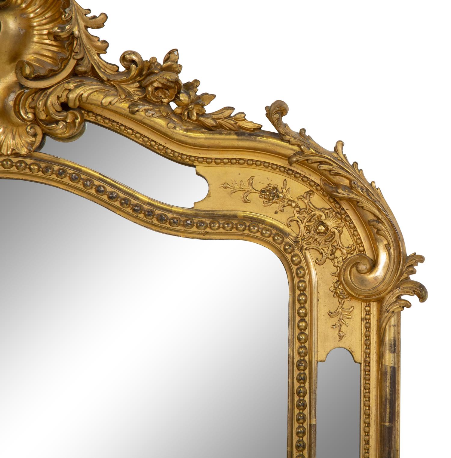A Pair of Napoleon III Giltwood Overmantel Mirrors