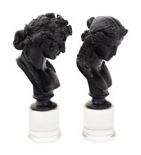A Pair of Grand Tour Style Resin and Acrylic Portrait Busts