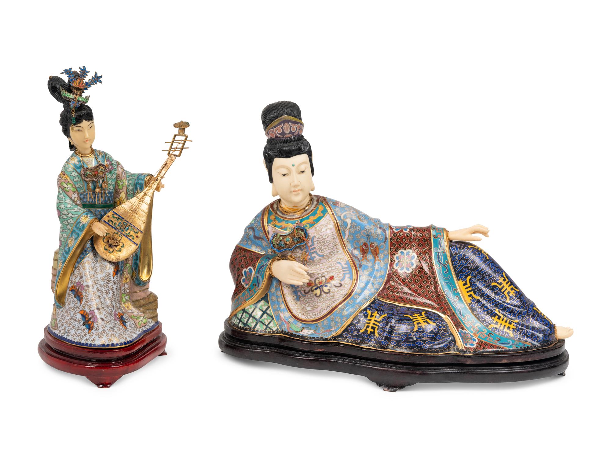 Two Cloisonné Figures