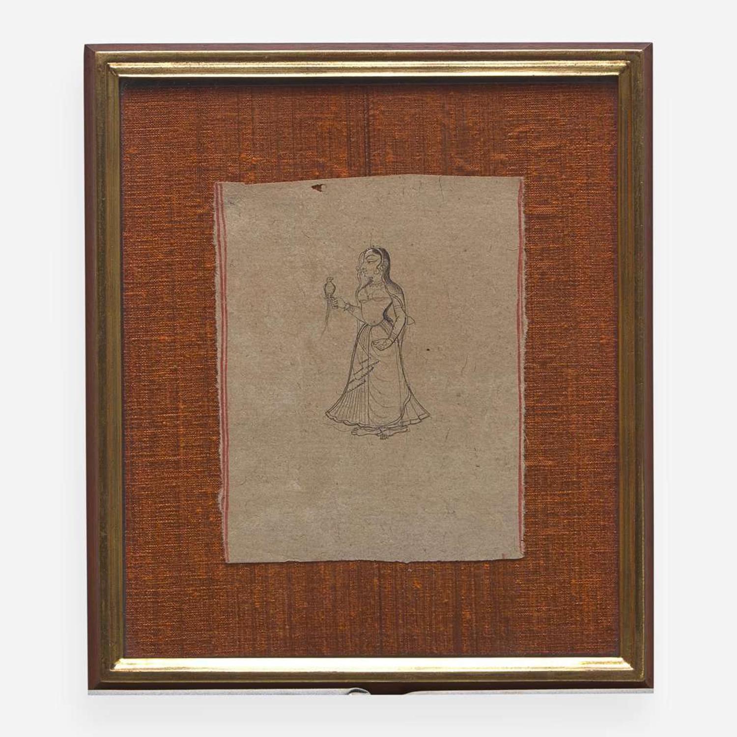 Three Indian Miniatures Depicting Women, 18th/19th Century 印度細密画三幅