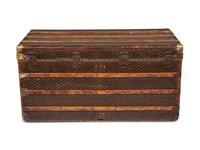 GOYARD, ANTIQUE GOYARDINE STEAMER TRUNK