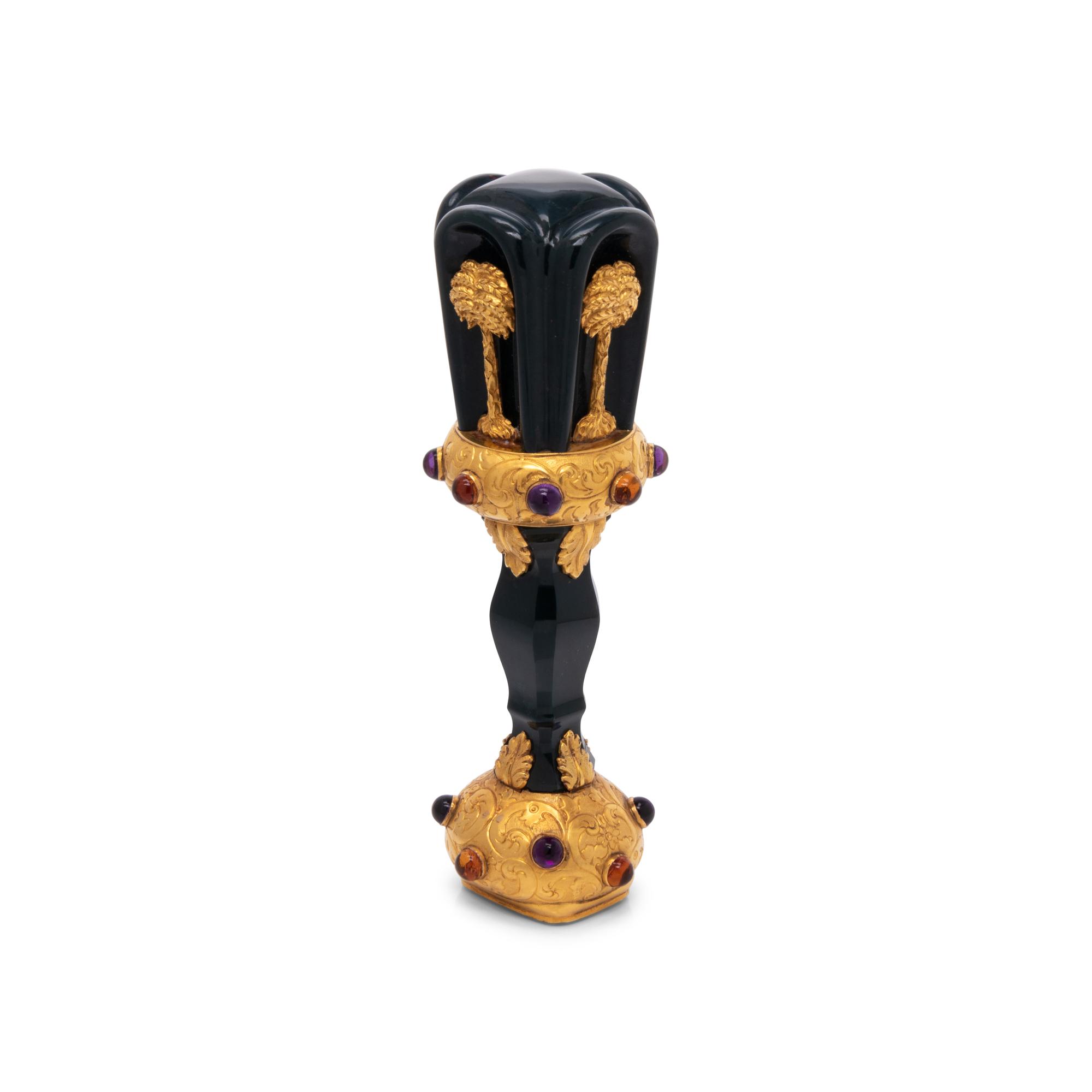 A Continental Gold and Jewel Mounted Bloodstone Hand-Seal