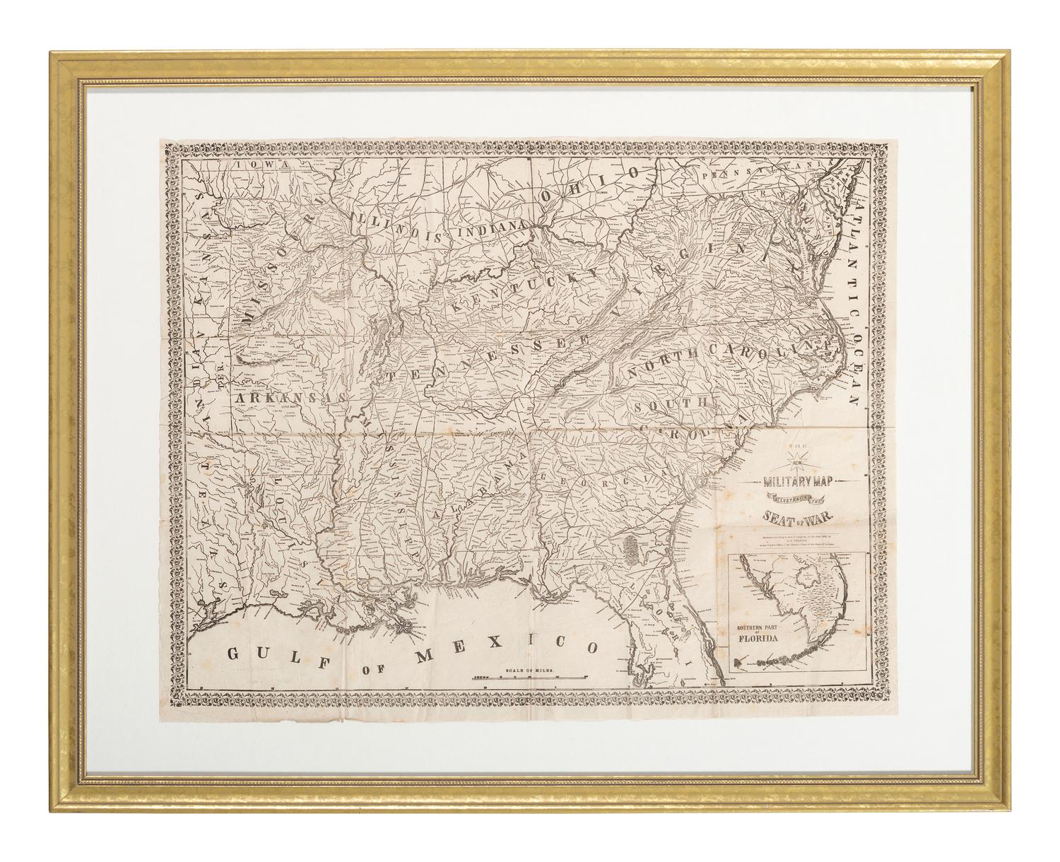 [CIVIL WAR]. PERRINE, Charles O. The New Military Map Illustrating the Seat of War.