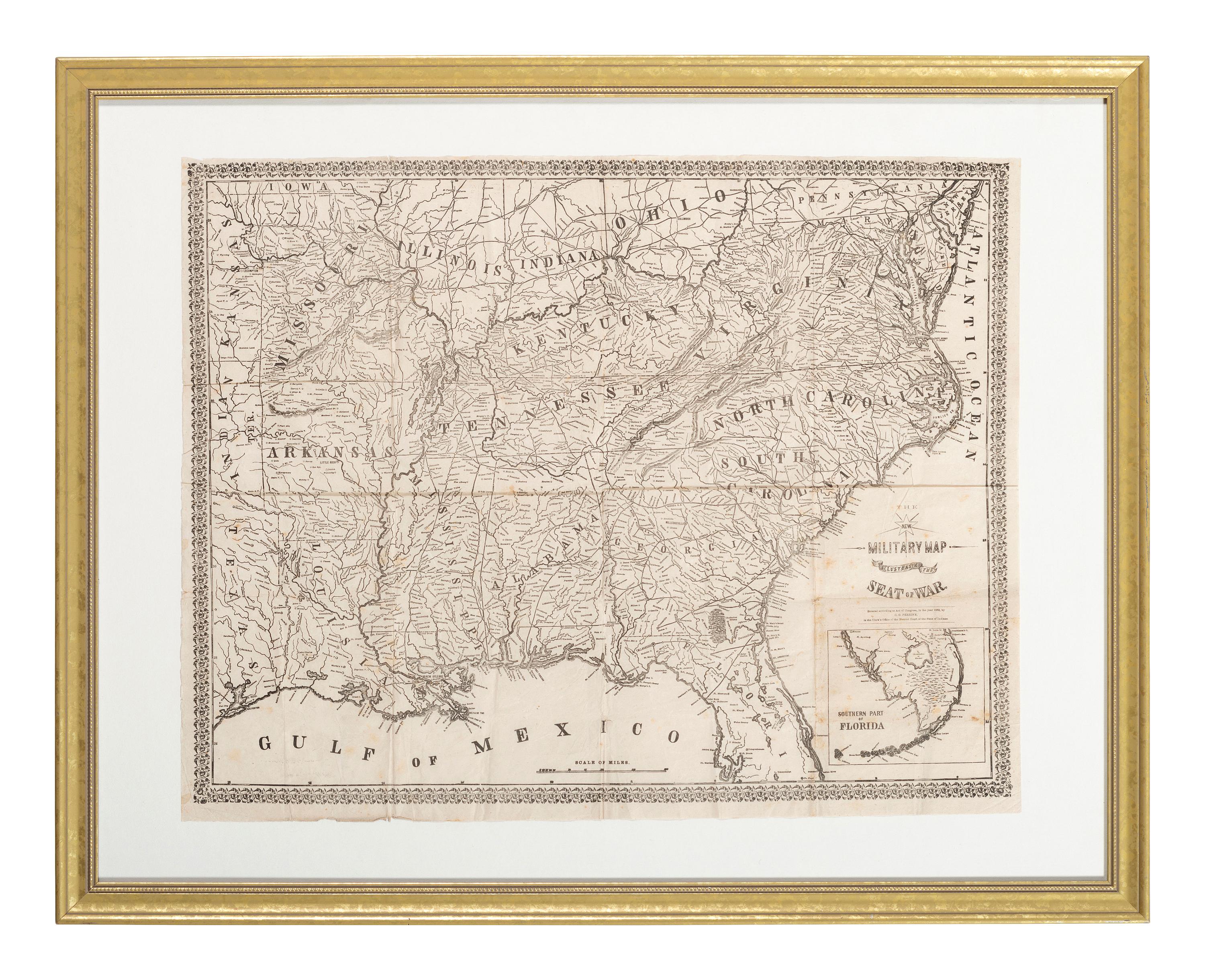 [CIVIL WAR]. PERRINE, Charles O. The New Military Map Illustrating the Seat of War.