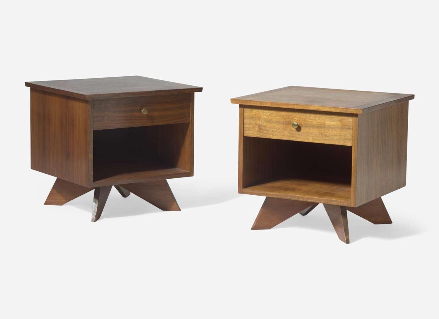 George Nakashima for Widdicomb, Pair of "Origins" Nightstands