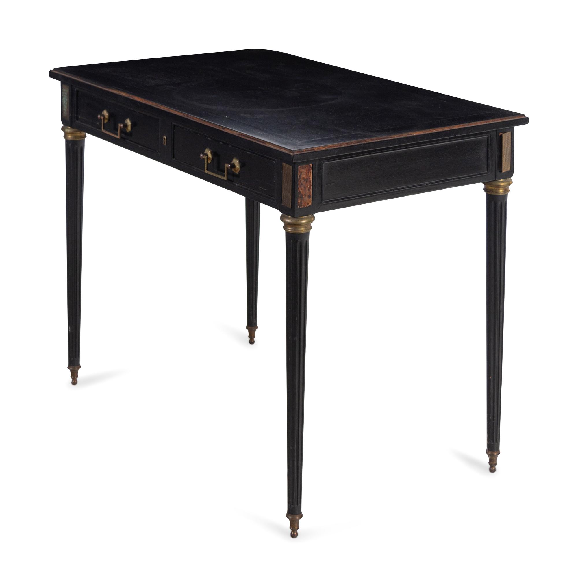 A Louis XVI Style Ebonized Bureau Plat