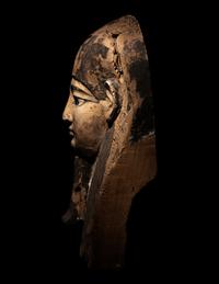 An Egyptian Painted Wood Mummy Mask