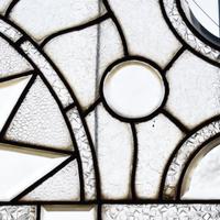 A Leaded Glass Window 52" W x 2.5" D x 23.5" H — United States, 19th Century